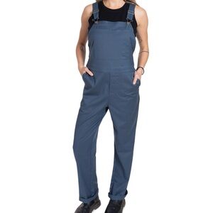 Woolly Clothing Co Merino wool women’s bib overalls Sz M in deep sea blue